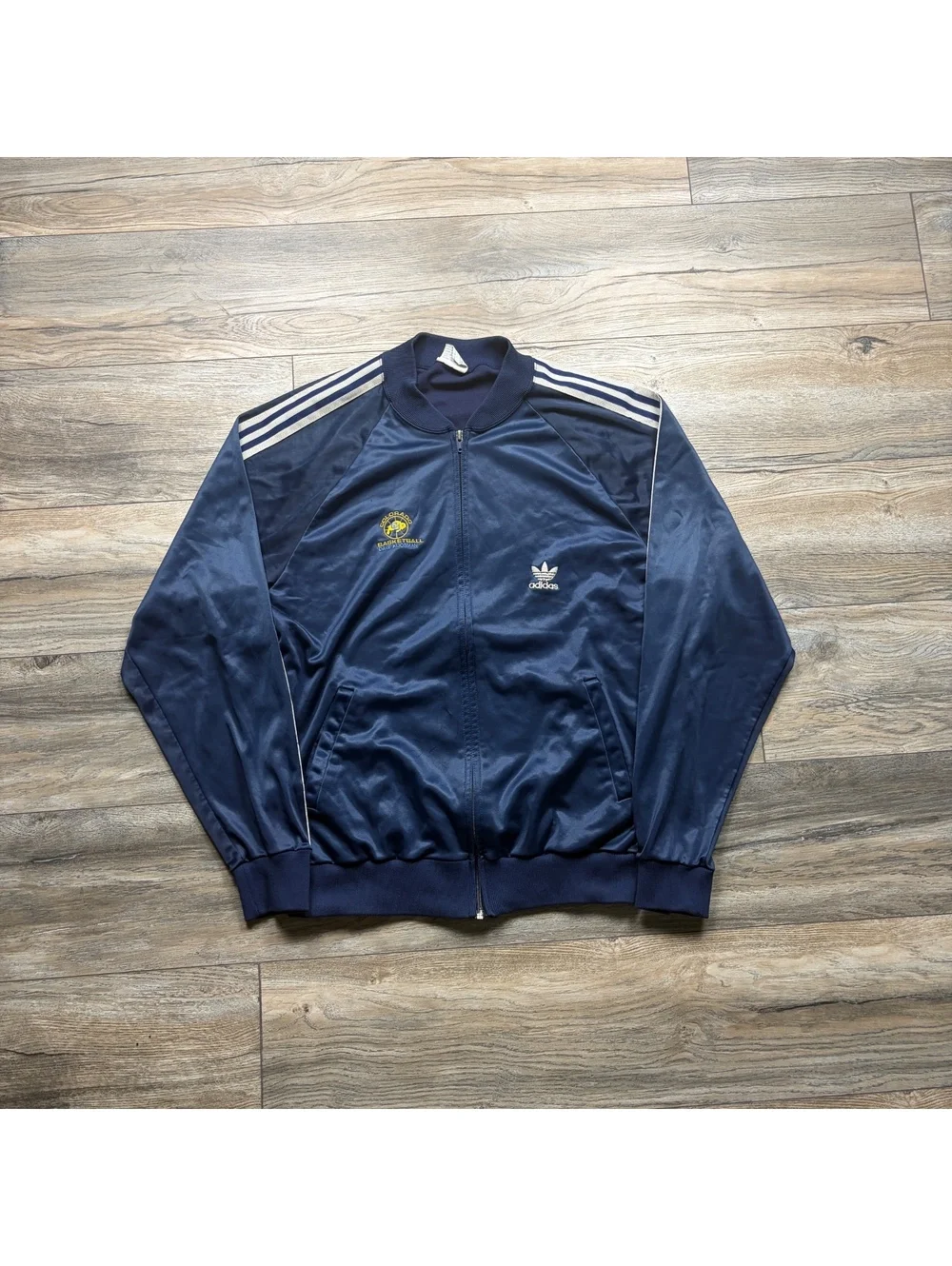 80’s Colorado University basketball warmup top, stains throughout, size XL